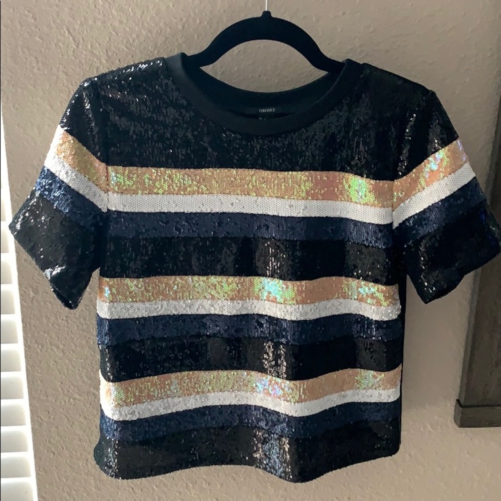 Forever 21 Multicolor Sequin Top